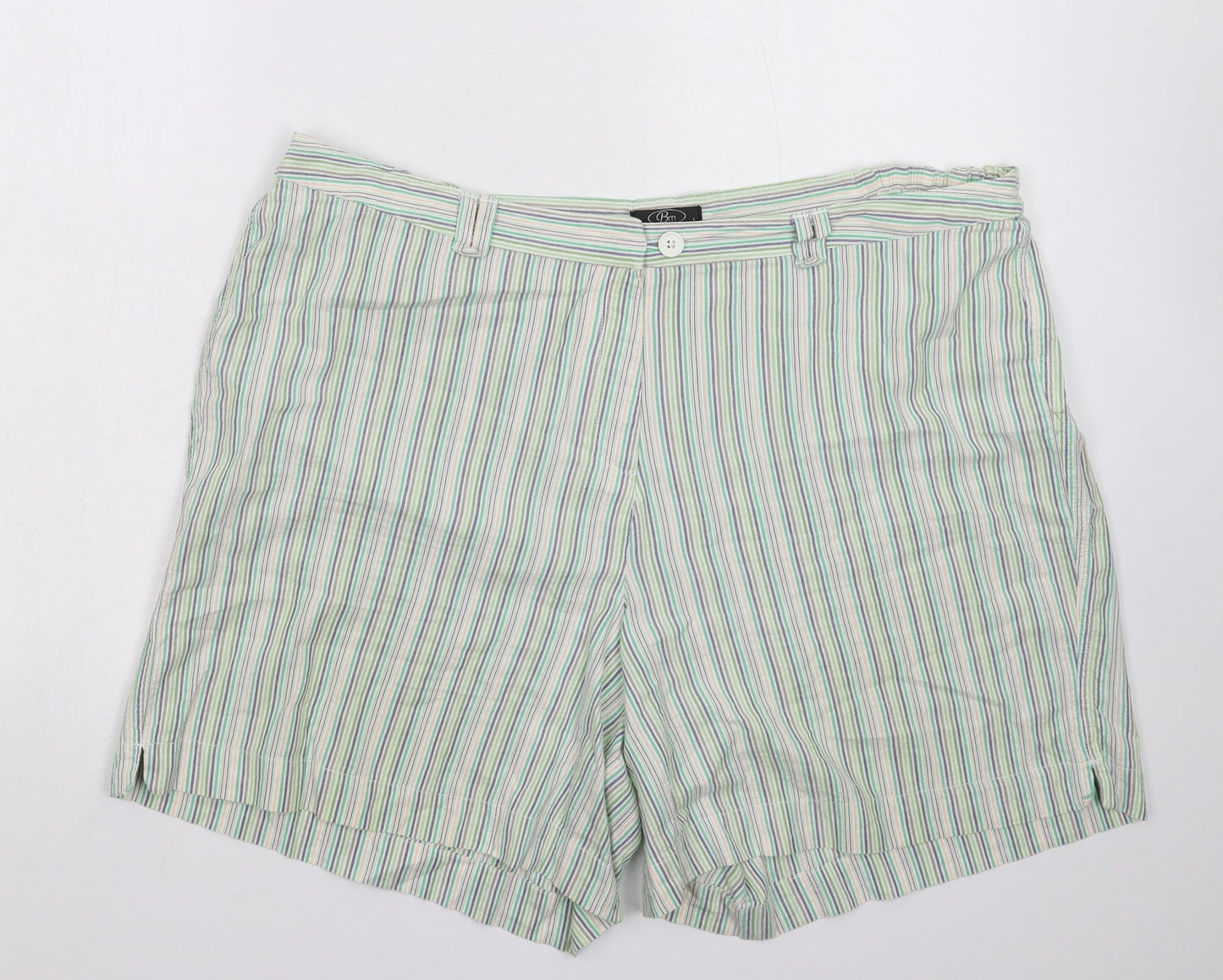 BM Mens Multicoloured Striped  Bermuda Shorts Size L