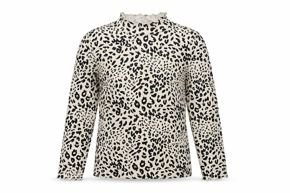 Front view of George girls’ multicoloured animal print basic t-shirt, size 4-5, years