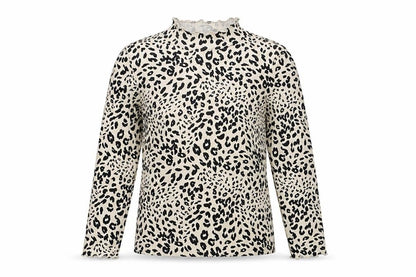Front view of George girls’ multicoloured animal print basic t-shirt, size 4-5, years
