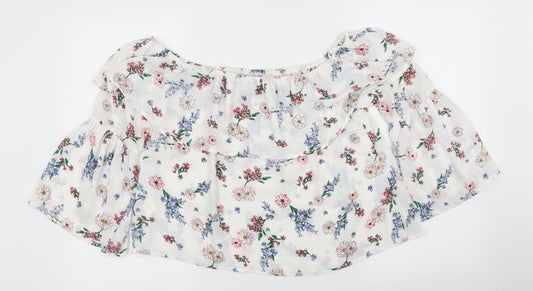 Primark Womens White Floral  Basic Blouse Size 14