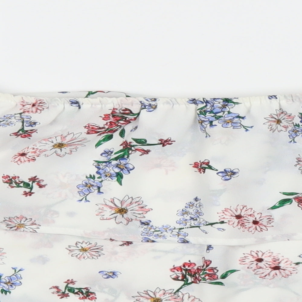 Primark Womens White Floral  Basic Blouse Size 14