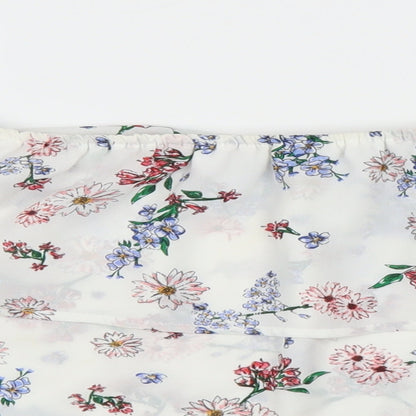 Primark Womens White Floral  Basic Blouse Size 14