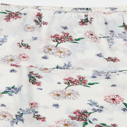 Primark Womens White Floral  Basic Blouse Size 14