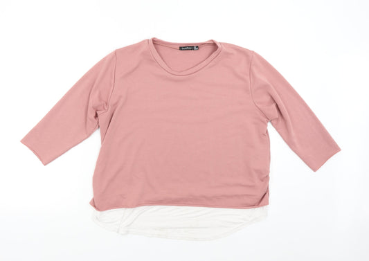Boohoo Womens Pink   Pullover Sweatshirt Size 12