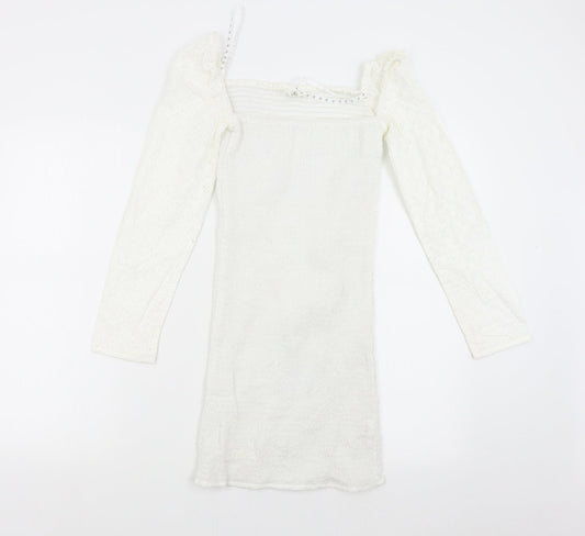 Missguided Womens White   Bodycon  Size 8