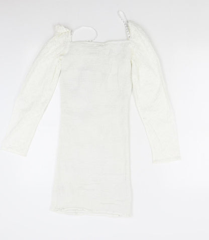 Missguided Womens White   Bodycon  Size 8