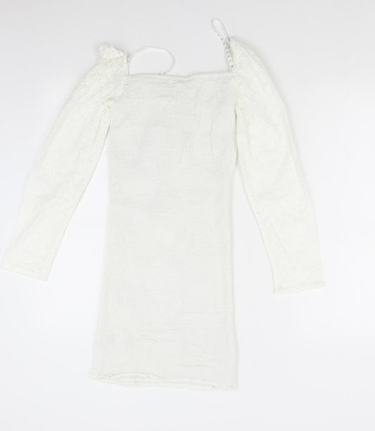 Missguided Womens White   Bodycon  Size 8