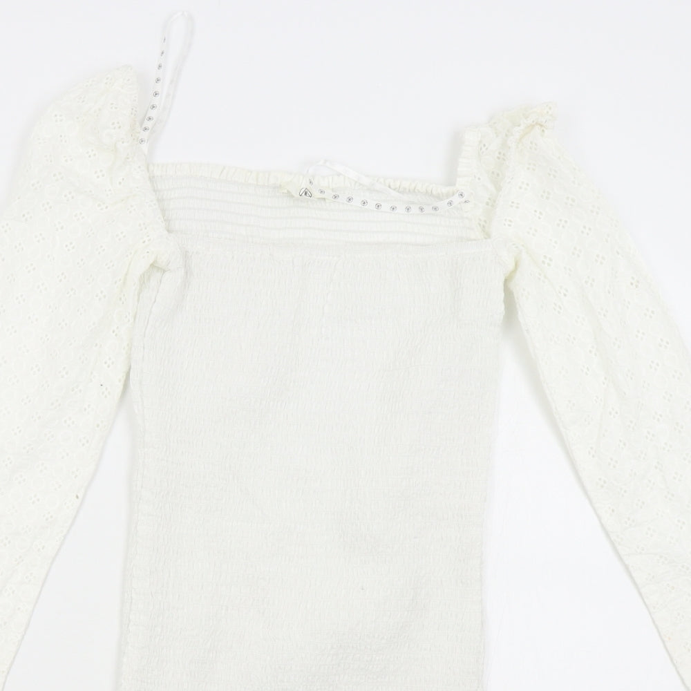 Missguided Womens White   Bodycon  Size 8