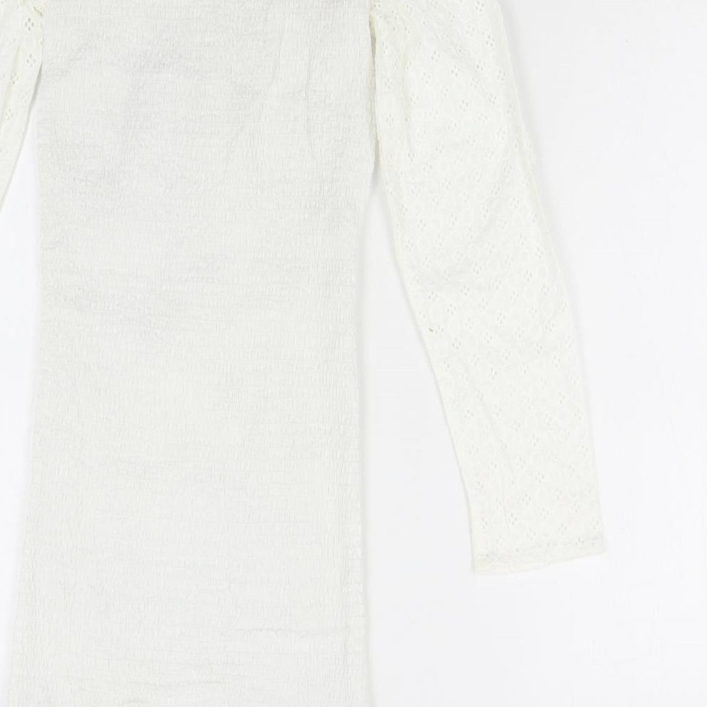 Missguided Womens White   Bodycon  Size 8