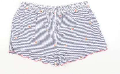 George Womens Blue Striped  Hot Pants Shorts Size 12