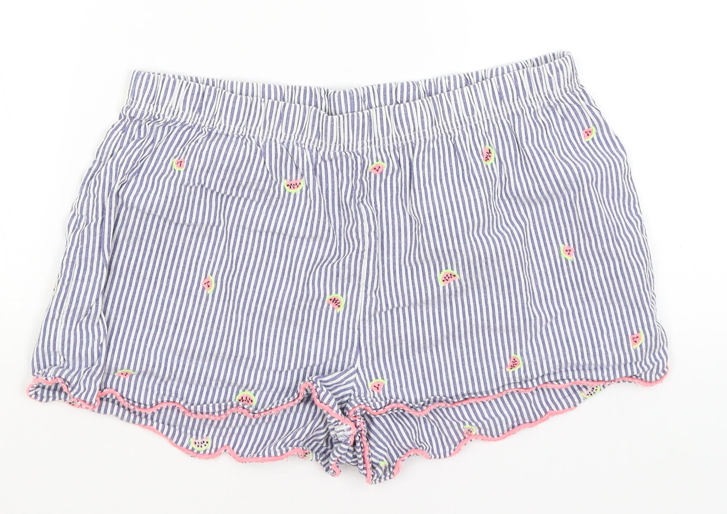 George Womens Blue Striped  Hot Pants Shorts Size 12