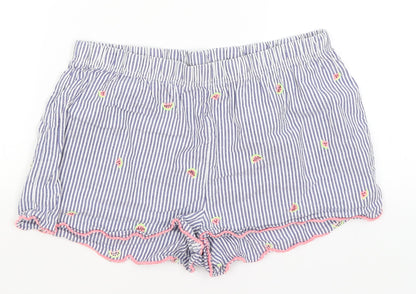 George Womens Blue Striped  Hot Pants Shorts Size 12