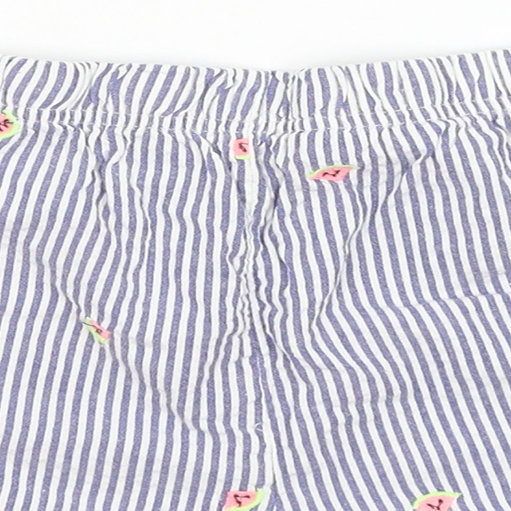 George Womens Blue Striped  Hot Pants Shorts Size 12