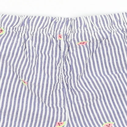 George Womens Blue Striped  Hot Pants Shorts Size 12