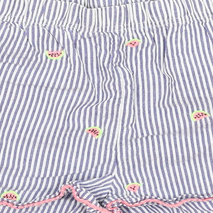 George Womens Blue Striped  Hot Pants Shorts Size 12
