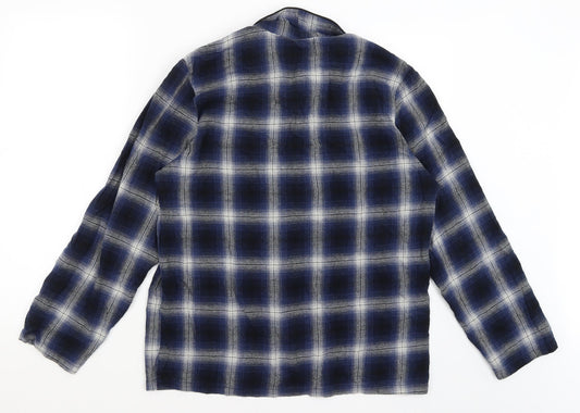 Primark Mens Blue Plaid   Pyjama Top Size L