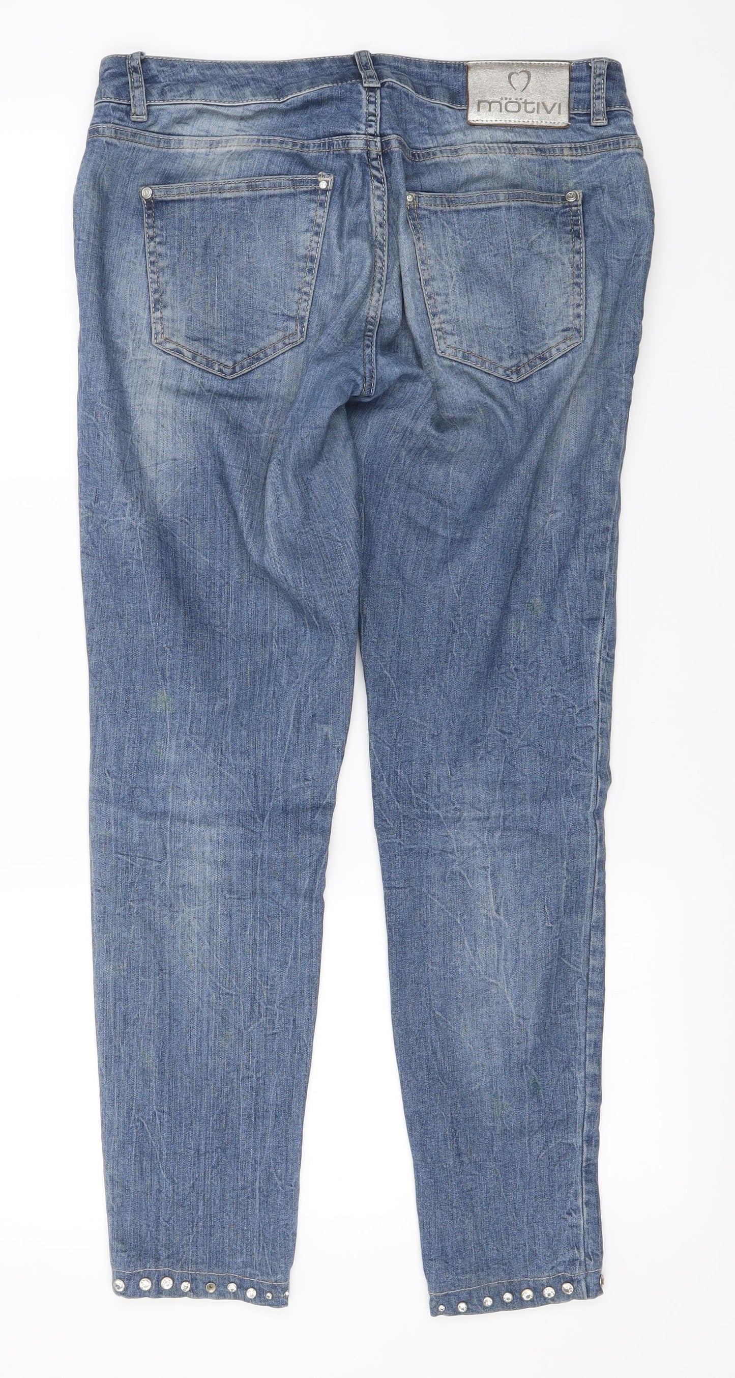 Womens UK Size 12 MOTIVI Regular Fit Skinny Blue Jeans