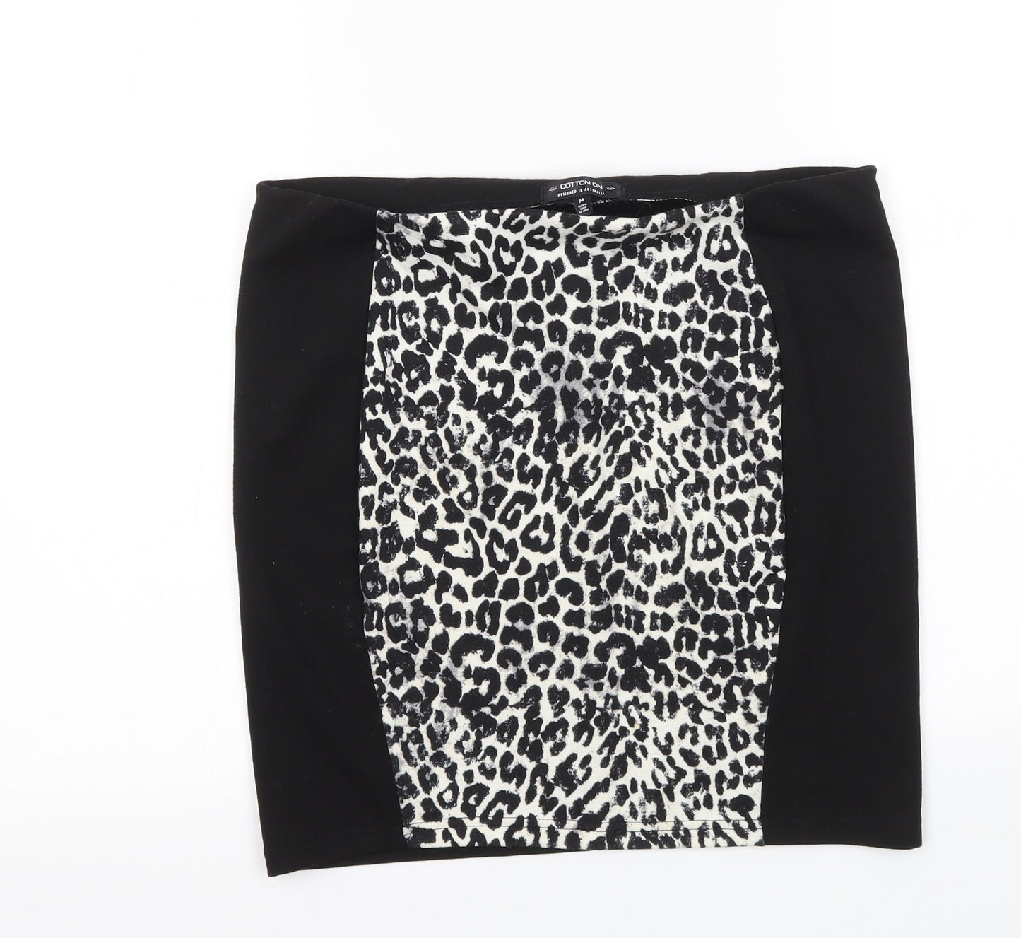 Cotton On Womens Black Animal Print  Mini Skirt Size M