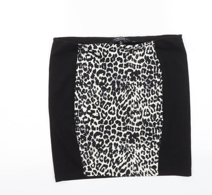 Cotton On Womens Black Animal Print  Mini Skirt Size M