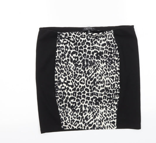 Cotton On Womens Black Animal Print  Mini Skirt Size M