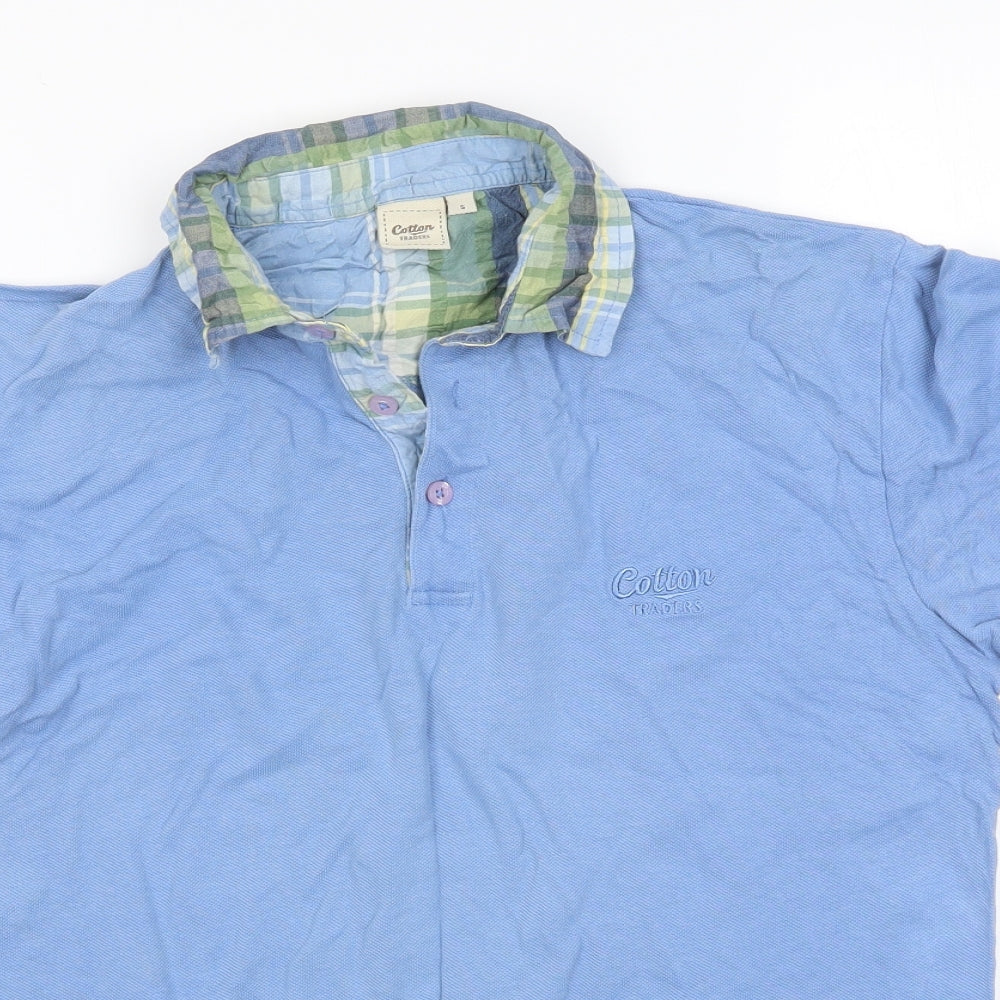 Cotton Traders Mens Blue    Polo Size S