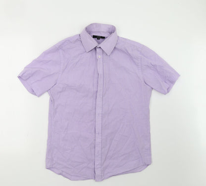 George Womens Purple Check  Basic Button-Up Size 16
