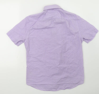 George Womens Purple Check  Basic Button-Up Size 16