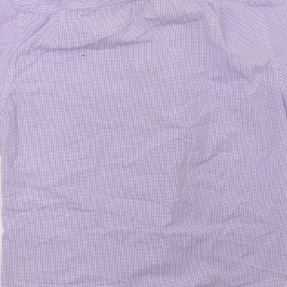 George Womens Purple Check  Basic Button-Up Size 16
