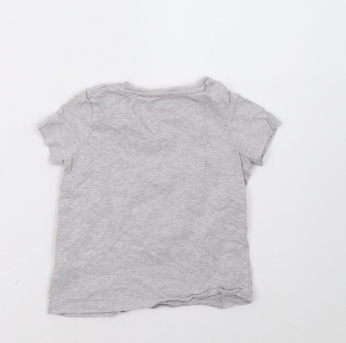 Back view of Marks and Spencer girls’ grey basic t-shirt, size 5, years