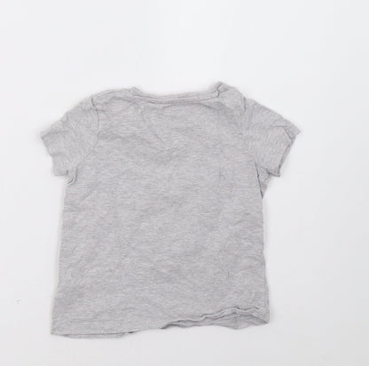 Back view of Marks and Spencer girls’ grey basic t-shirt, size 5, years