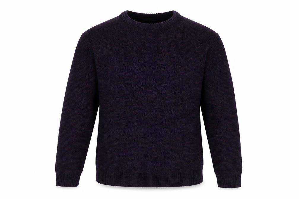 Front view of sandstones men’s purple pullover sweatshirt, size L