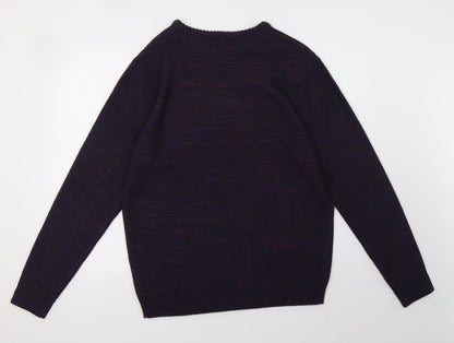 Back view of sandstones men’s purple pullover sweatshirt, size L
