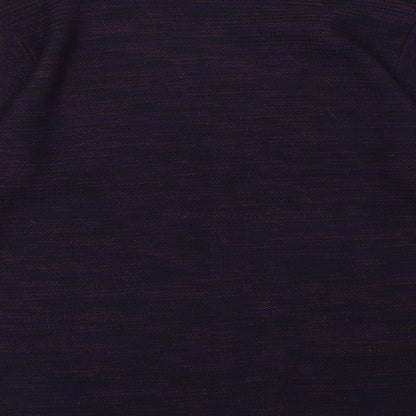 Brand and care label for sandstones men’s purple pullover sweatshirt, size L