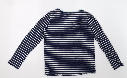 Marks and Spencer Girls Blue Striped  Pullover Sweatshirt Size 14-15 Years
