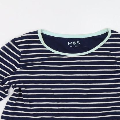 Marks and Spencer Girls Blue Striped  Pullover Sweatshirt Size 14-15 Years