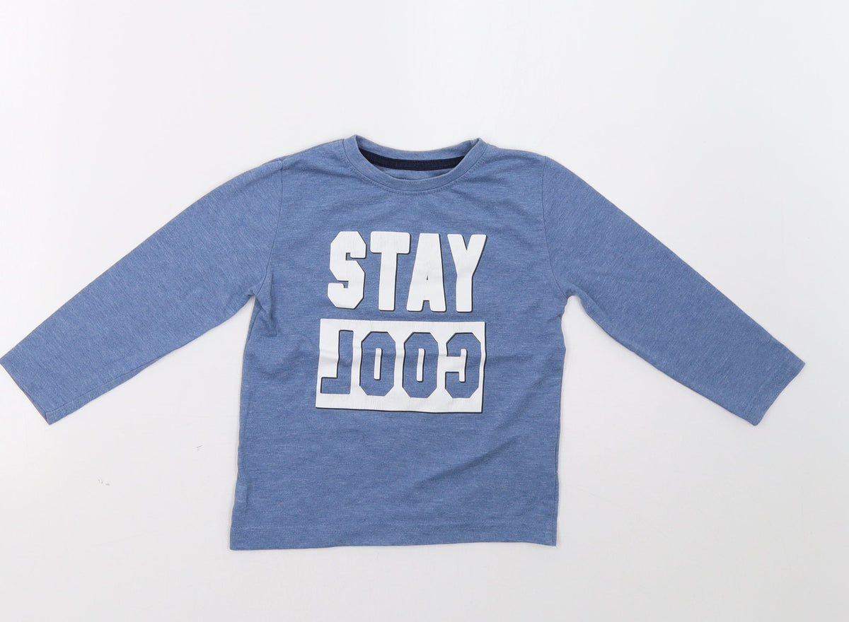 Additional front view of Primark boys’ blue pullover sweatshirt, size 2-3, years
