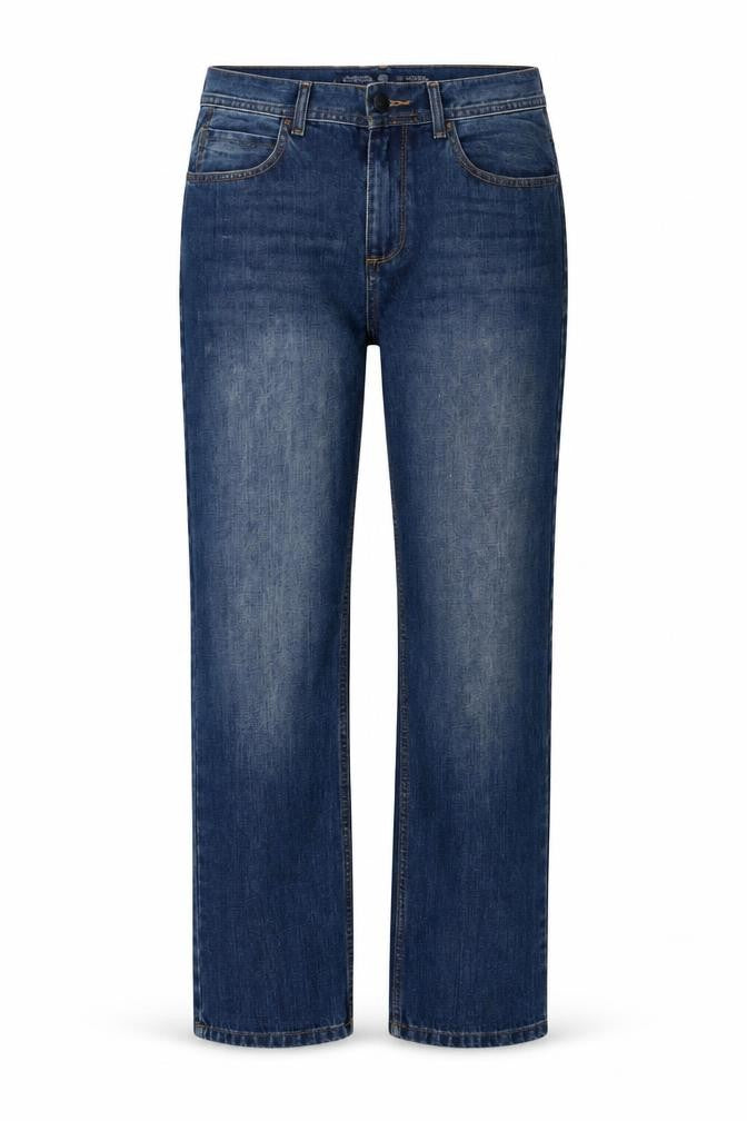 Front view of Burton women’s blue denim straight jeans, size UK 36, 32-inch leg