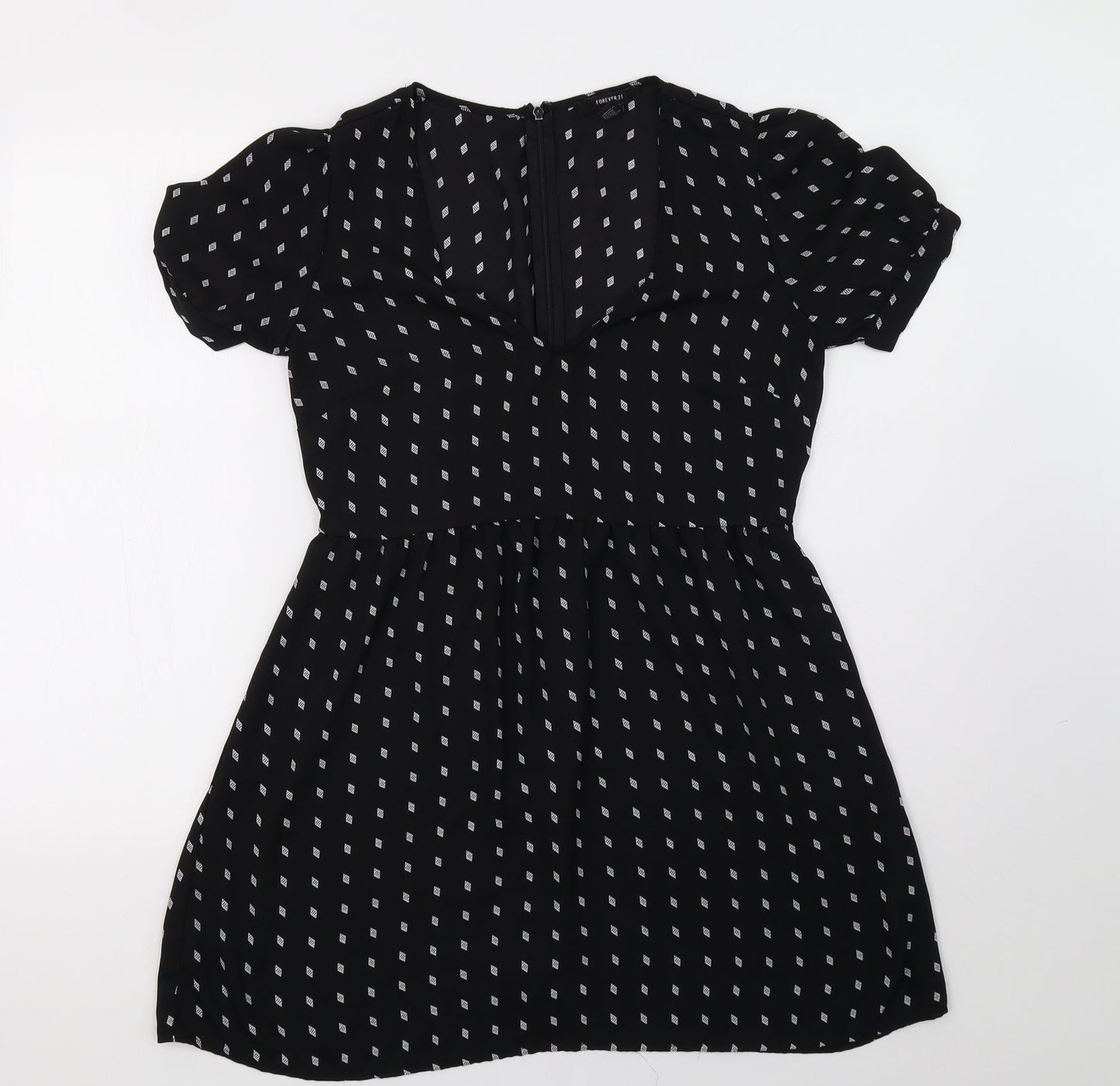 FOREVER 21 Womens Black Polka Dot  A-Line  Size S