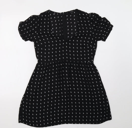FOREVER 21 Womens Black Polka Dot  A-Line  Size S