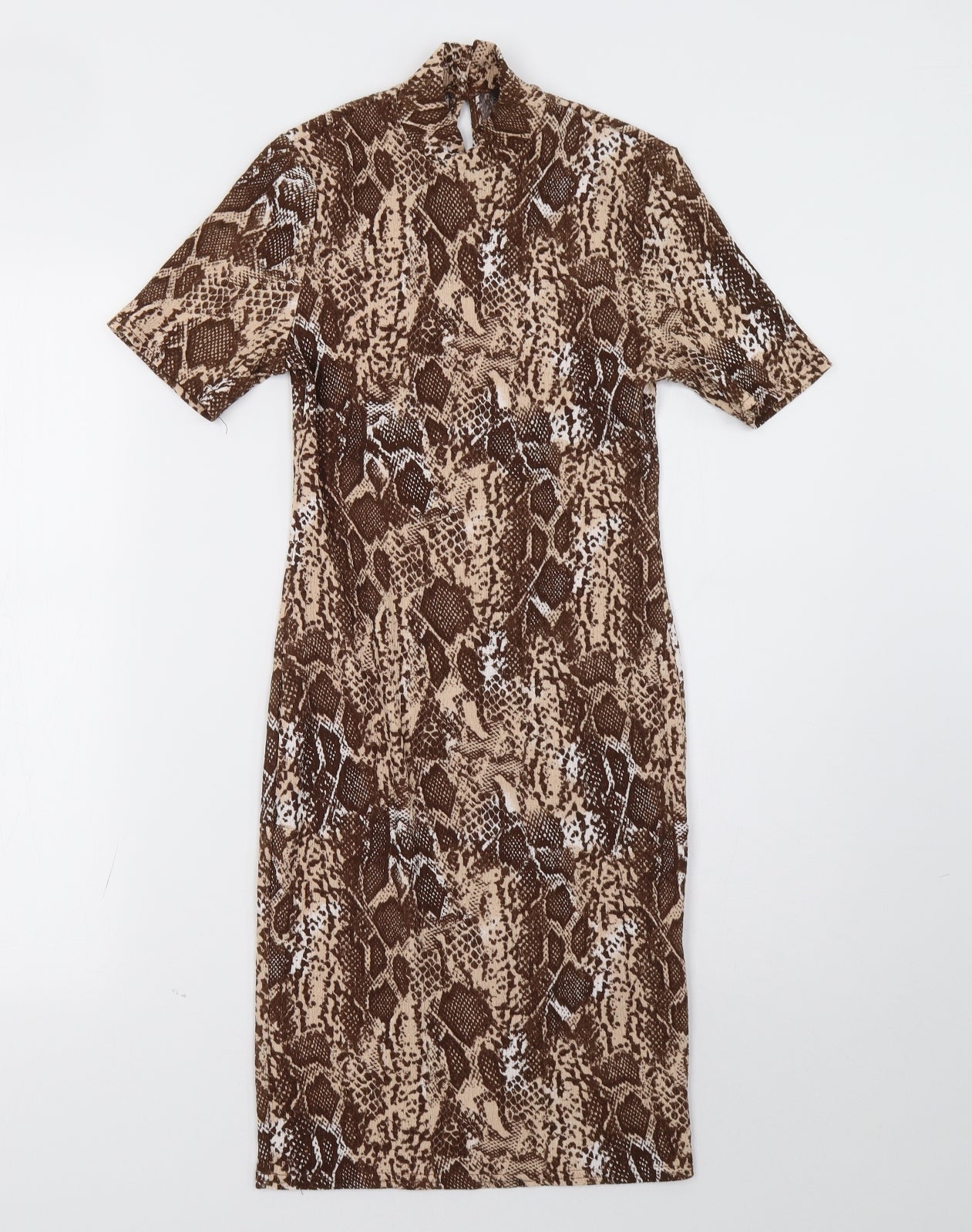 Primark Womens Brown Animal Print  Bodycon  Size 8