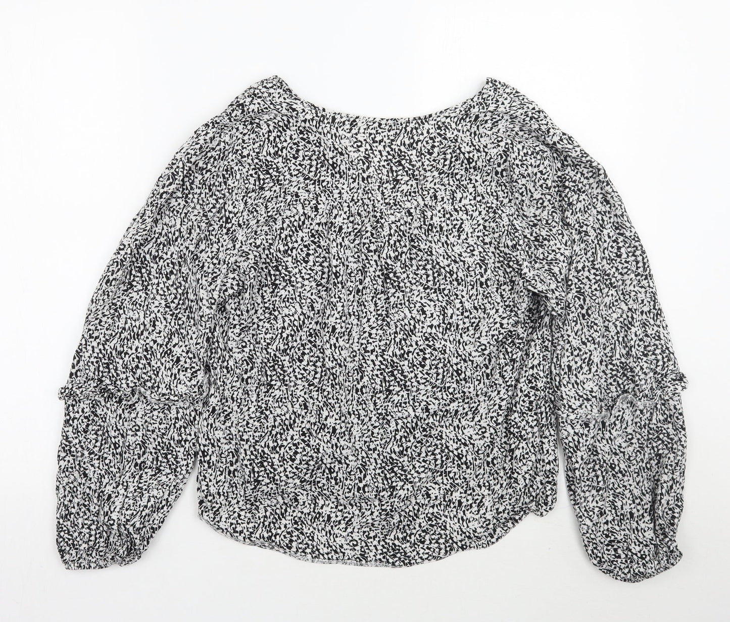 George Womens White Floral  Basic Button-Up Size 12