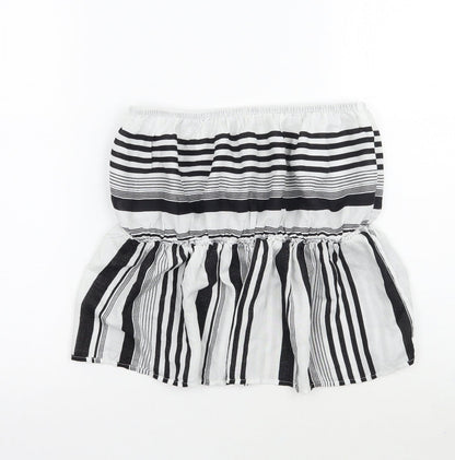 Primark Womens White Striped  Basic Blouse Size 10