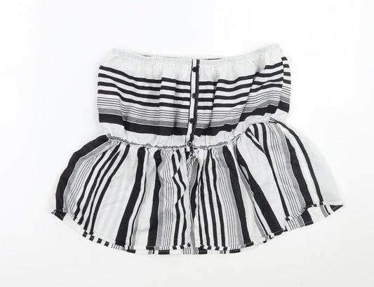 Primark Womens White Striped  Basic Blouse Size 10