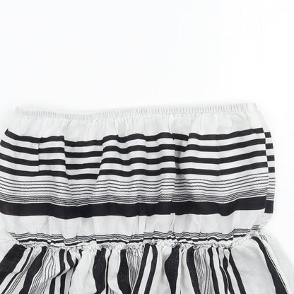 Primark Womens White Striped  Basic Blouse Size 10