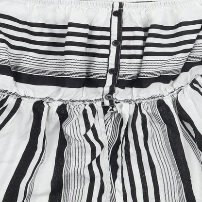 Primark Womens White Striped  Basic Blouse Size 10