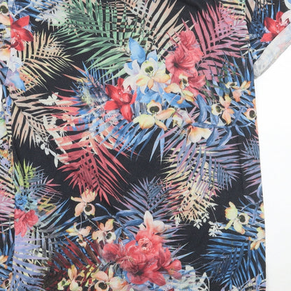 cameo Rose Womens Black Floral  Basic T-Shirt Size M