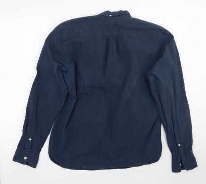 Mens UK Size M H&M Blue  Button-Up Long Sleeve Casual Shirt