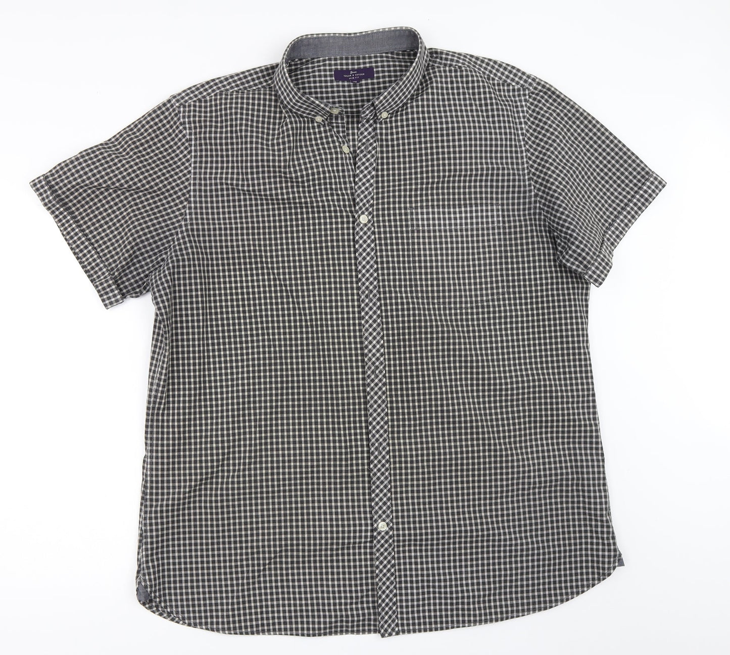 Taylor & Cutter Mens Grey    Button-Up Size 2XL