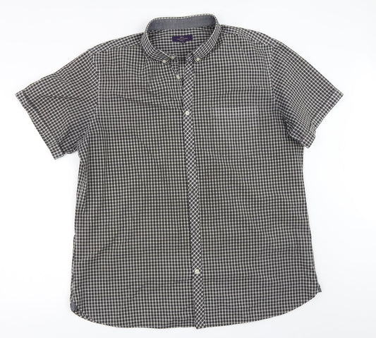 Taylor & Cutter Mens Grey    Button-Up Size 2XL