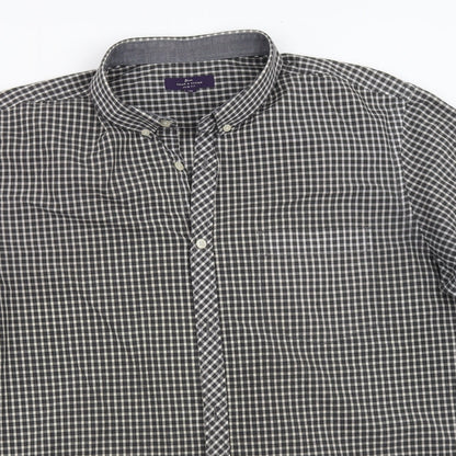 Taylor & Cutter Mens Grey    Button-Up Size 2XL